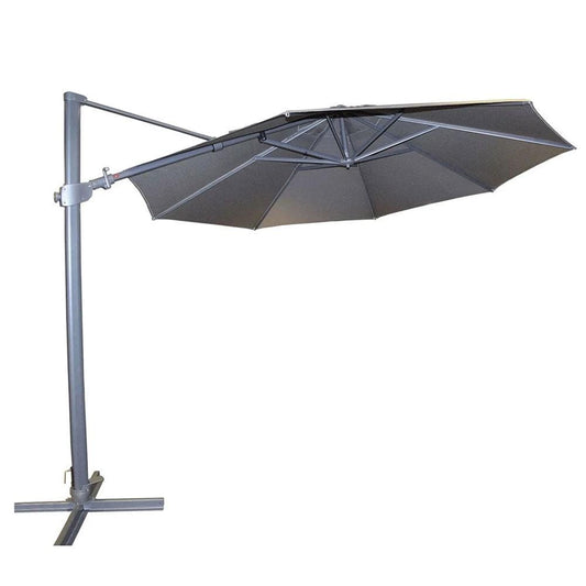 Stylish outdoor umbrella providing shade on a sunny patio