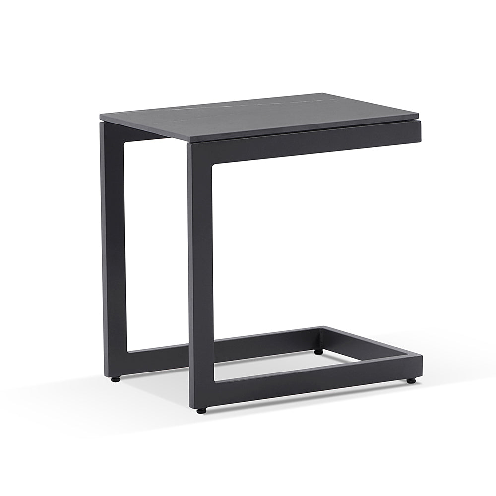 Hugo Outdoor Ceramic and Aluminium Side Table