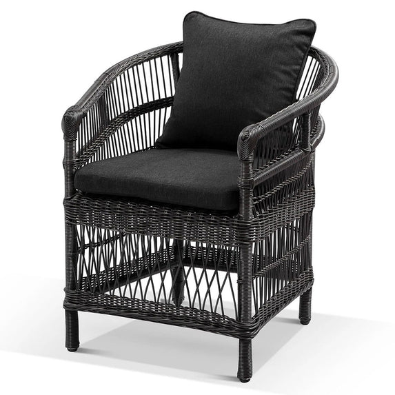 Malawi Outdoor Wicker and Aluminium Dining Chair