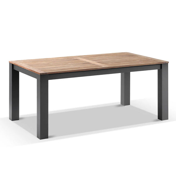 Balmoral 1.8m Outdoor Rectangle Aluminium Teak Top Dining Table