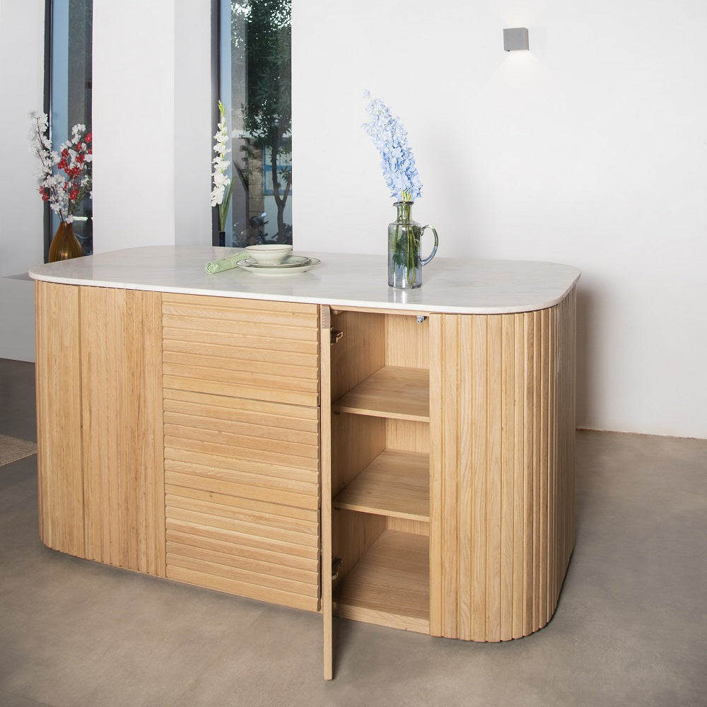 Anglesea Indoor Marble Top Kitchen Island Bench