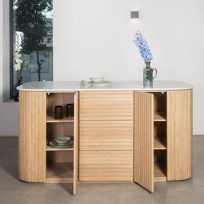 Anglesea Indoor Marble Top Kitchen Island Bench