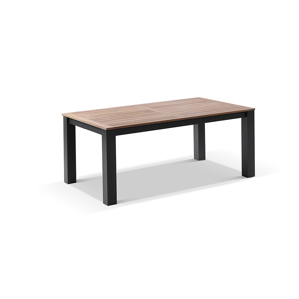 Balmoral 1.8m Teak Top Aluminium Table with 2 Bench Seats