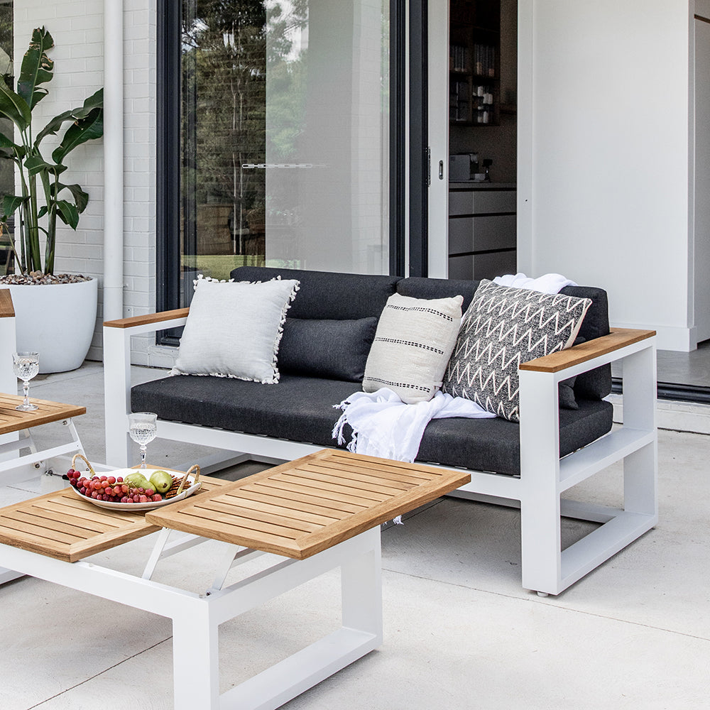 Balmoral 2 Seater Outdoor Aluminium and Teak Lounge