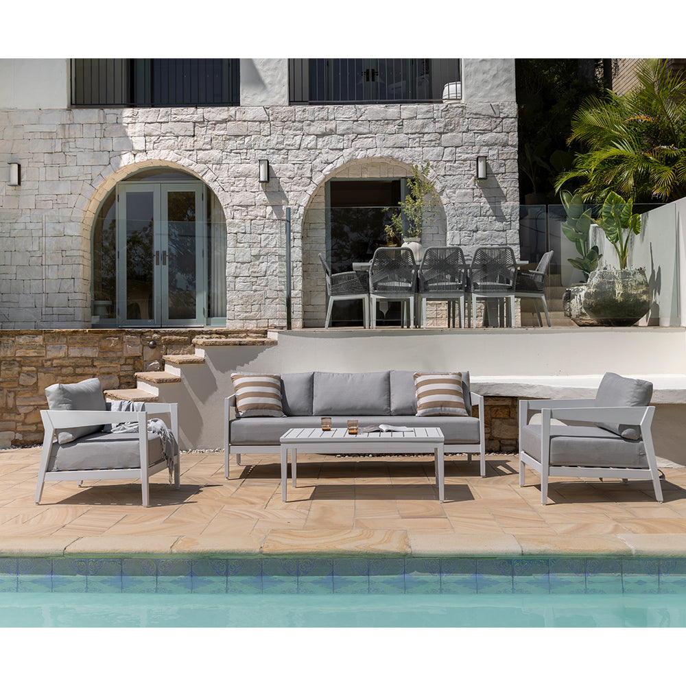 Bronte 3+1+1 Outdoor Aluminium Lounge Setting with Coffee Table