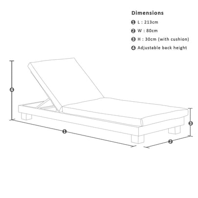 Santorini Aluminium Sun Lounge Set w/ Side Table