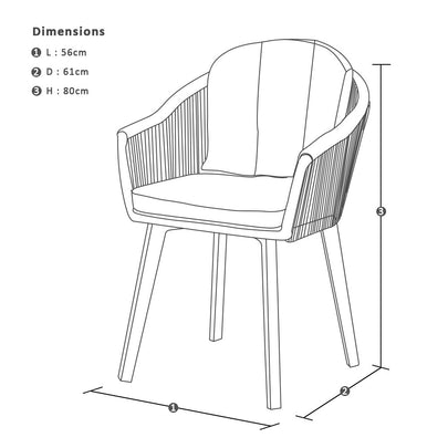 Alpine Outdoor Rope and Aluminium Dining Chair in Forst White