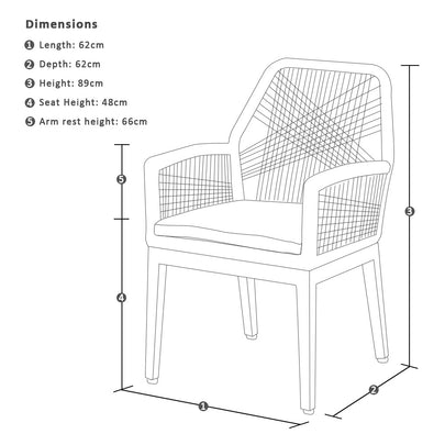 Austin Outdoor 2.2m - 3m Extension Aluminium Table with 10 Hugo Rope Dining Chairs