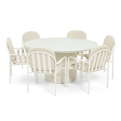 Mornington Outdoor 1.5m Round Dining Setting with 6 Chairs