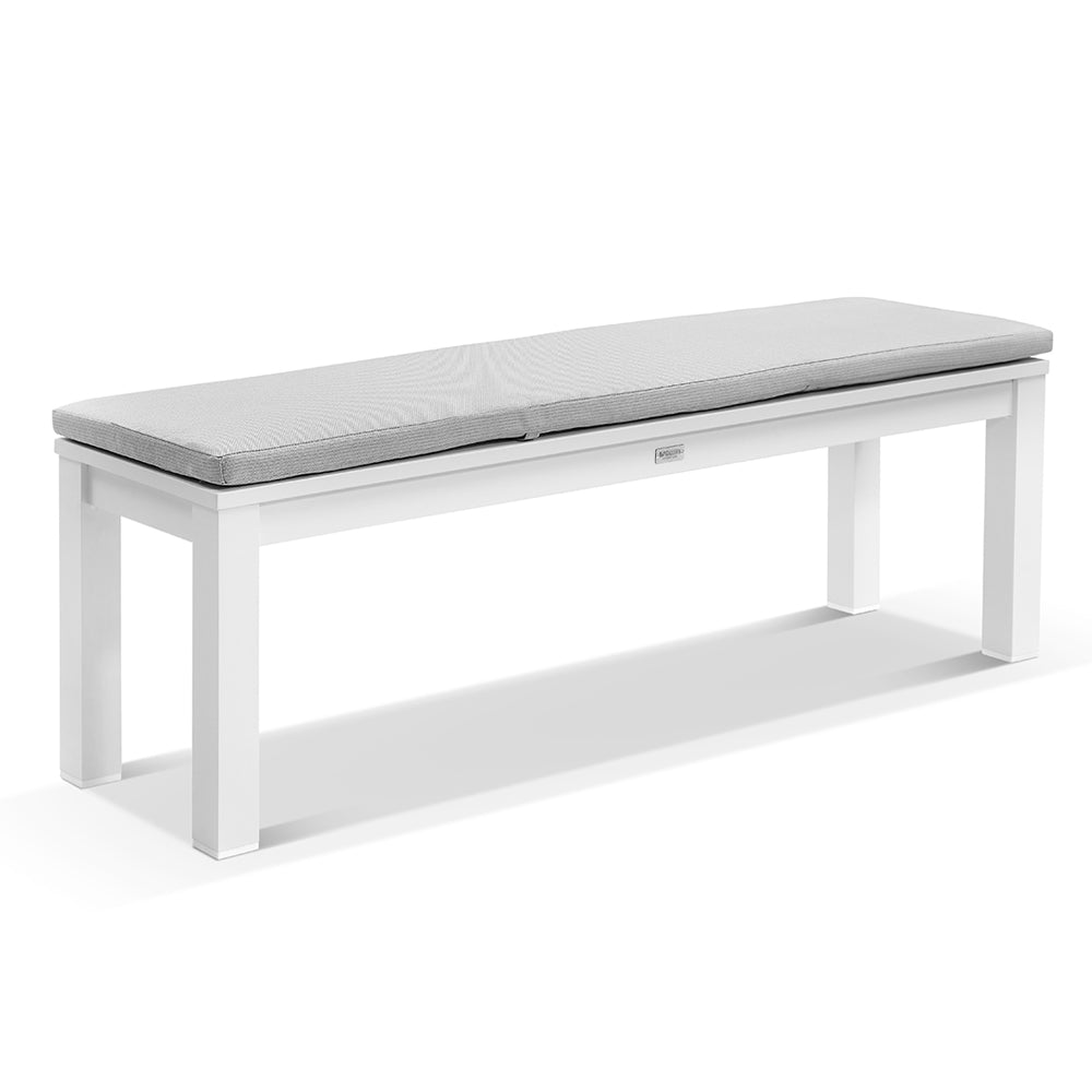 Santorini 3.55m Outdoor Rectangle Aluminium Dining Table with 4 Bench Seats