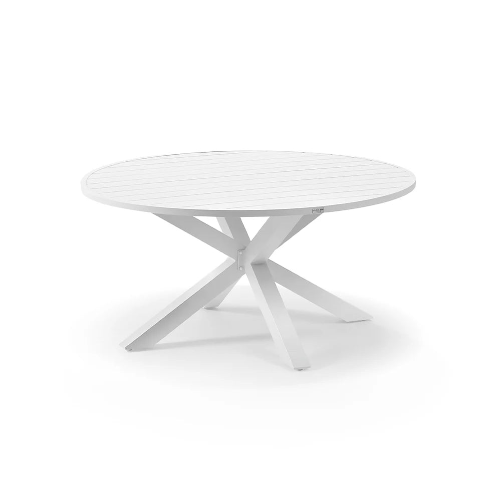 Houston Outdoor 1.5m Round Aluminium Table with 6 Patonga Dining Chairs