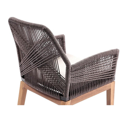 Darcey Outdoor Teak and Rope Dining Chair