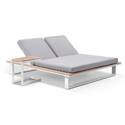 Balmoral Aluminium Double Sun Lounge in  with Slide Under Side Table