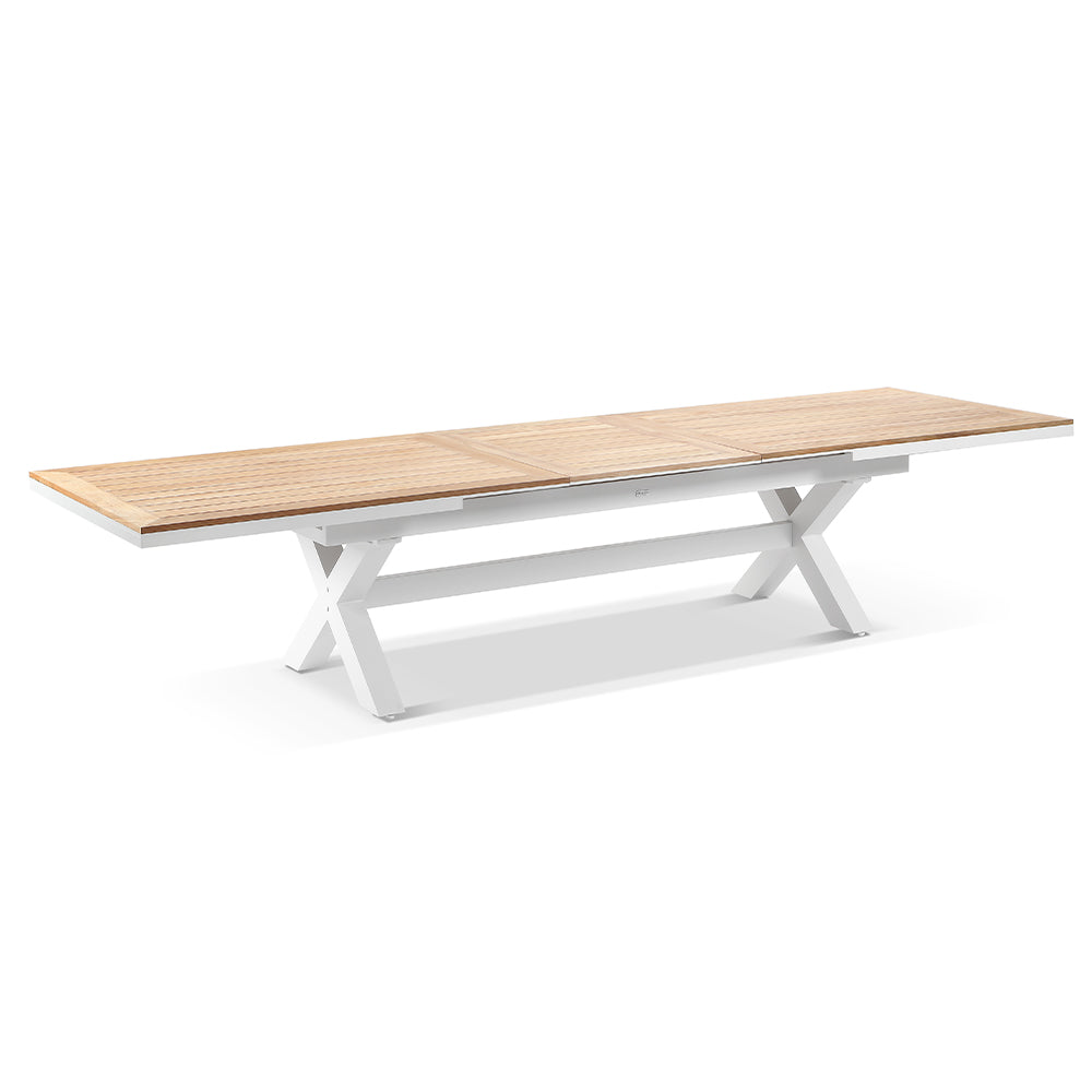 Austin Outdoor 3m-3.8m Extension Teak Timber and Aluminium Dining Table