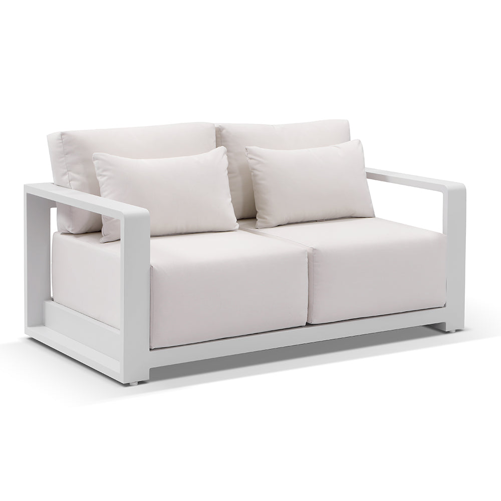 Whitehaven 2+1+1 Outdoor Aluminium Lounge with Sunbrella Cushions with Hugo Coffee Table Set