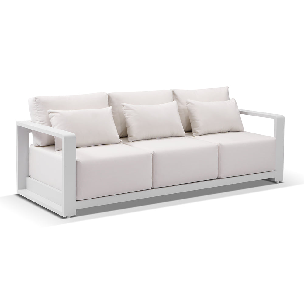 Whitehaven 3 Seater Outdoor Aluminium Lounge with Sunbrella Cushions ...