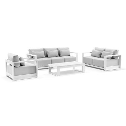 Whitehaven 3+2+1 Seater Outdoor Aluminium Lounge Set with Santorini Coffee Table