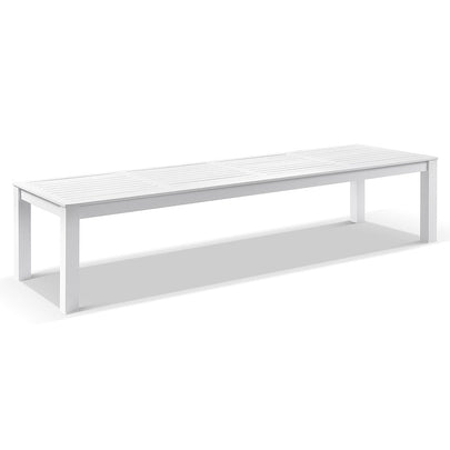 Santorini 3.55m Outdoor Rectangle Aluminium Dining Table with 4 Bench Seats