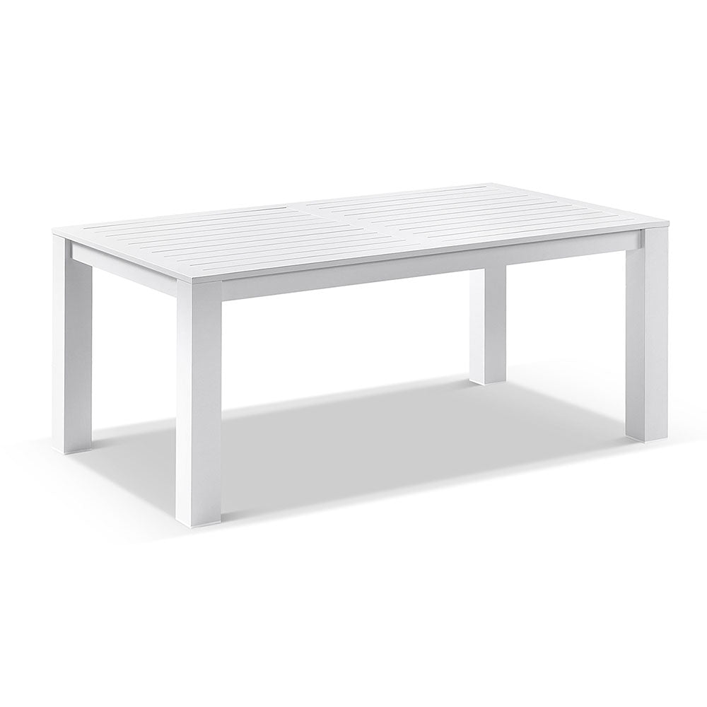 Santorini 1.8m Rectangle Aluminium Dining Table with 2 Bench Seats