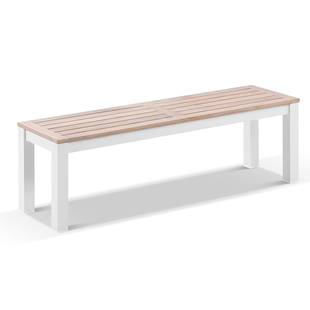 Balmoral 1.8m Teak Top Aluminium Table with 2 Bench Seats