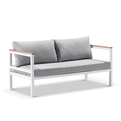 Harvey Outdoor  Aluminium Teak 2+1+1 Lounge Set with Coffee Table