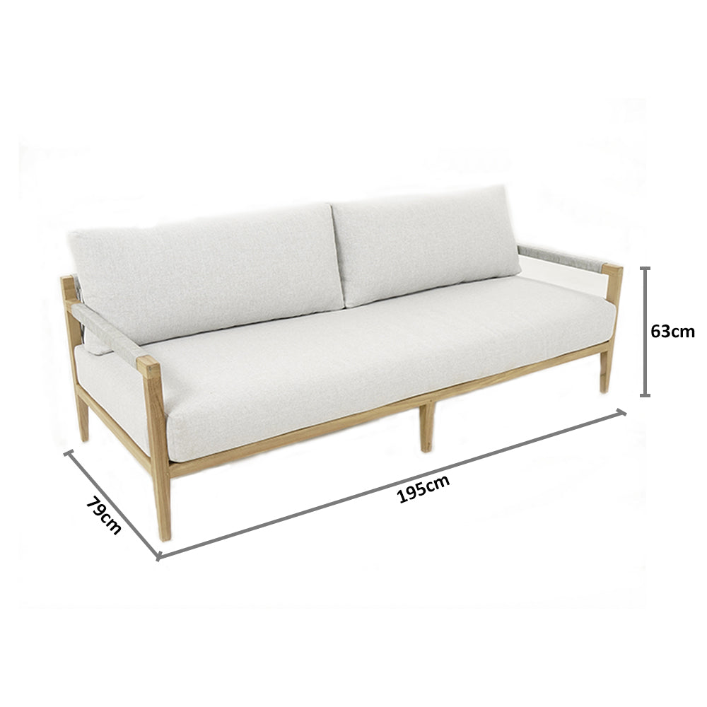 Allora 2.5 Seater Timber and Rope Lounge