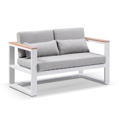 Balmoral 2 Seater Outdoor Aluminium and Teak Lounge