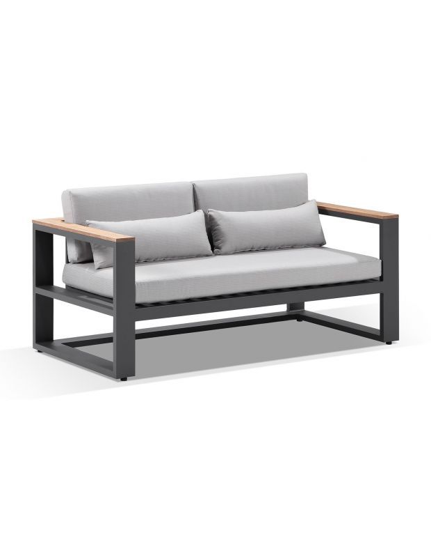 Balmoral 2 Seater Outdoor Aluminium and Teak Lounge