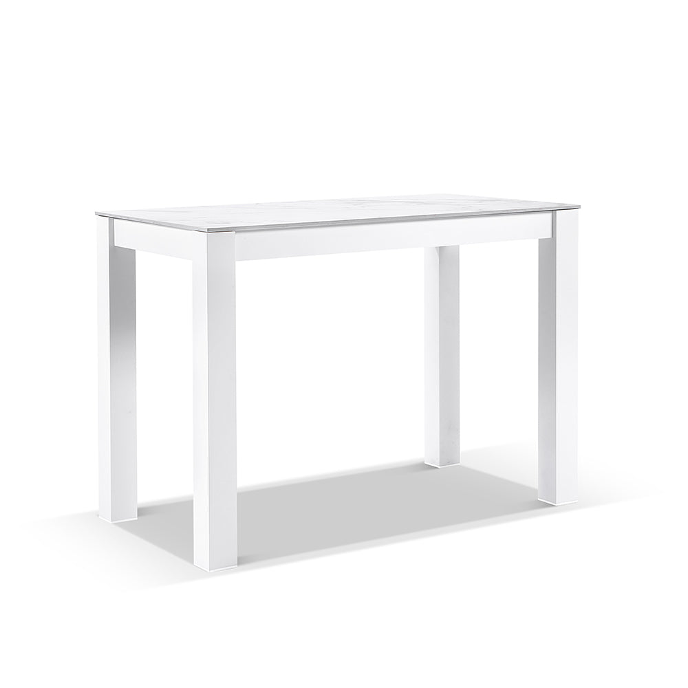 Hugo Ceramic 1.5m Rectangle Aluminium Bar Table with 4 x Hugo Rope Bar Stools