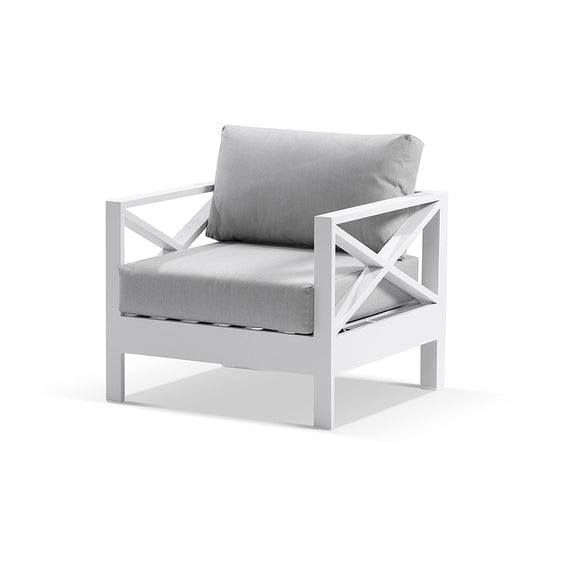 Kansas 1 seater Outdoor Aluminium Lounge Arm Chair