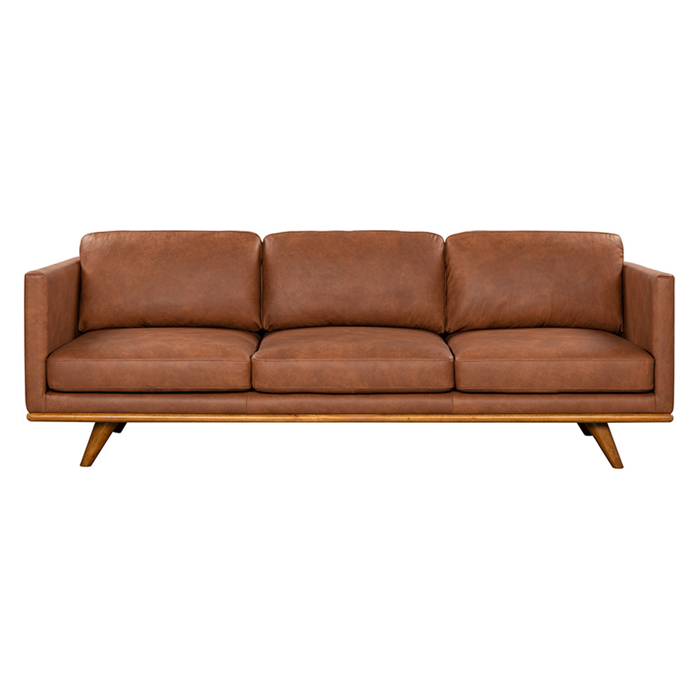 Manly Italian Leather Couch Indoor 3 Seater Hazel Lounge Sofa