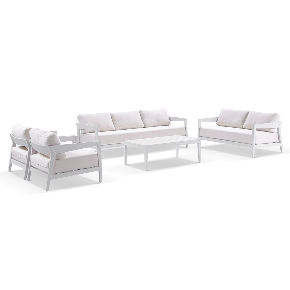 Bronte 3+2+1+1 Outdoor Aluminium Lounge with Sunbrella Setting with Coffee Table