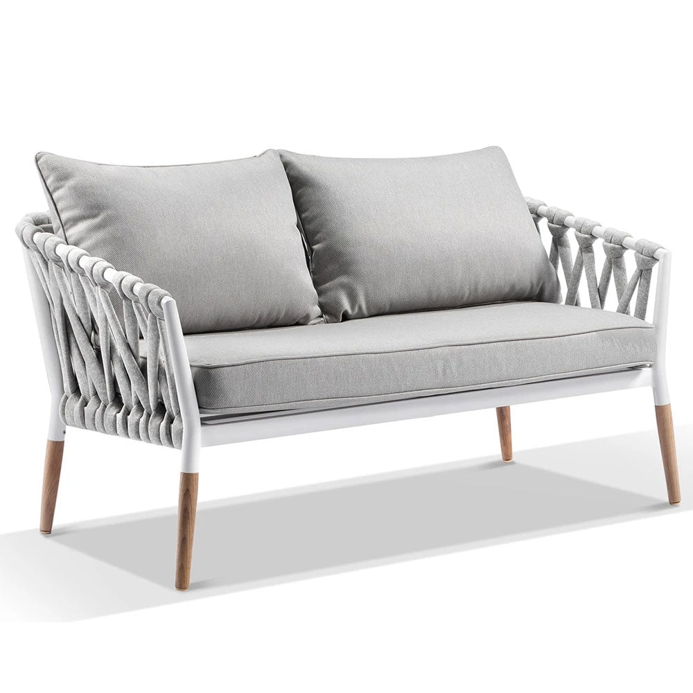 Silas Outdoor Ivory Rope 2 Seater Chair