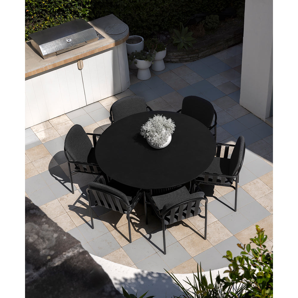 Mornington Outdoor 1.5m Round Dining Setting with 6 Chairs