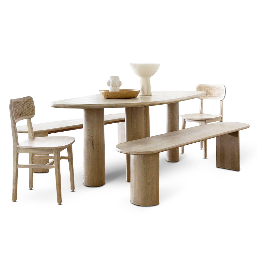 Nambucca Indoor 2m Table with Kirribilli benches and Ettalong Chairs