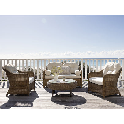 Plantation Outdoor Wicker Lounge Suite with Coffee Table