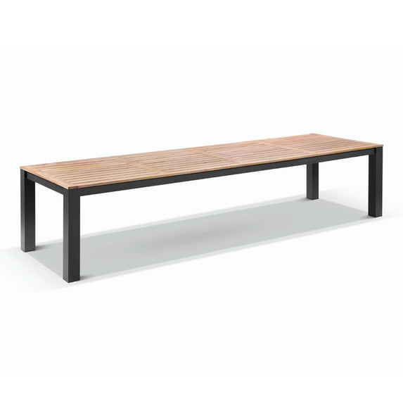 Balmoral 3.55m Outdoor Aluminium Teak Top Dining Table