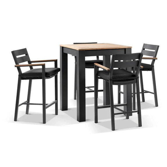 Balmoral 4 Seater Square Bar Table with 4 Capri Bar Stools