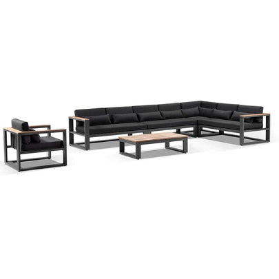 Balmoral Package C Outdoor Aluminium and Teak Lounge Setting with Coffee Table