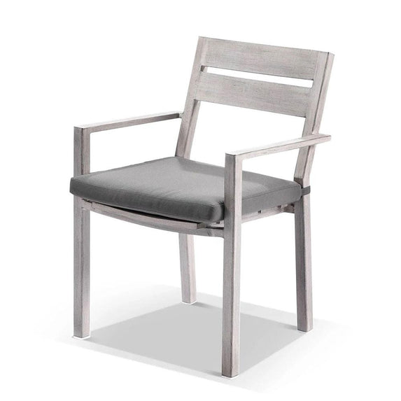 Aged Teak look Santorini Aluminium Dining Chair