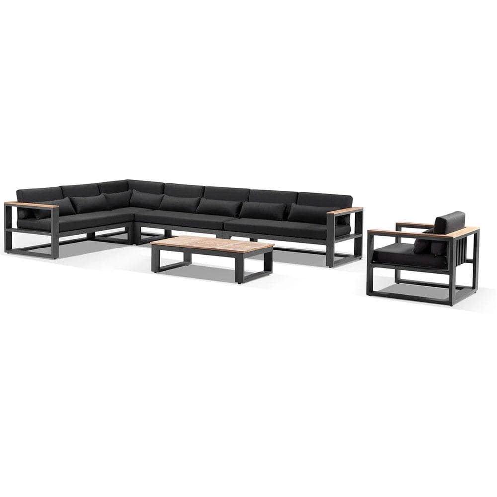 Balmoral Package C Outdoor Aluminium and Teak Lounge Setting with Coffee Table