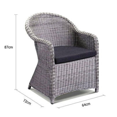 Plantation Full Round Wicker Dining Arm Chair