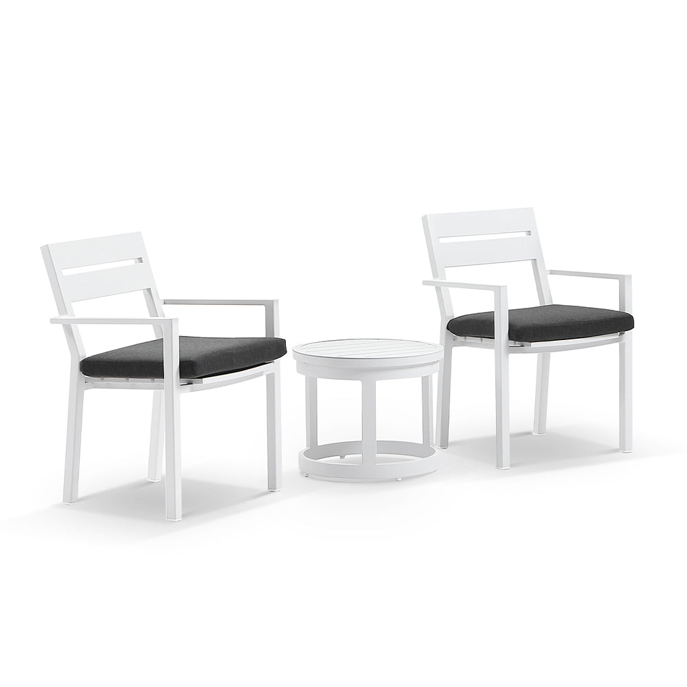 Santorini Outdoor Aluminium Patio Set with Side Table