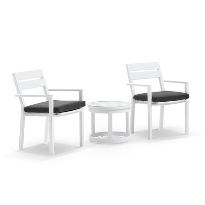 Santorini Outdoor Aluminium Patio Set with Side Table