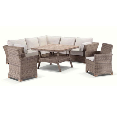 Coco 8 Piece Outdoor Modular Corner Lounge and Dining Table and Chairs Setting