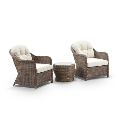Plantation Outdoor Wicker Patio Set with Side Table